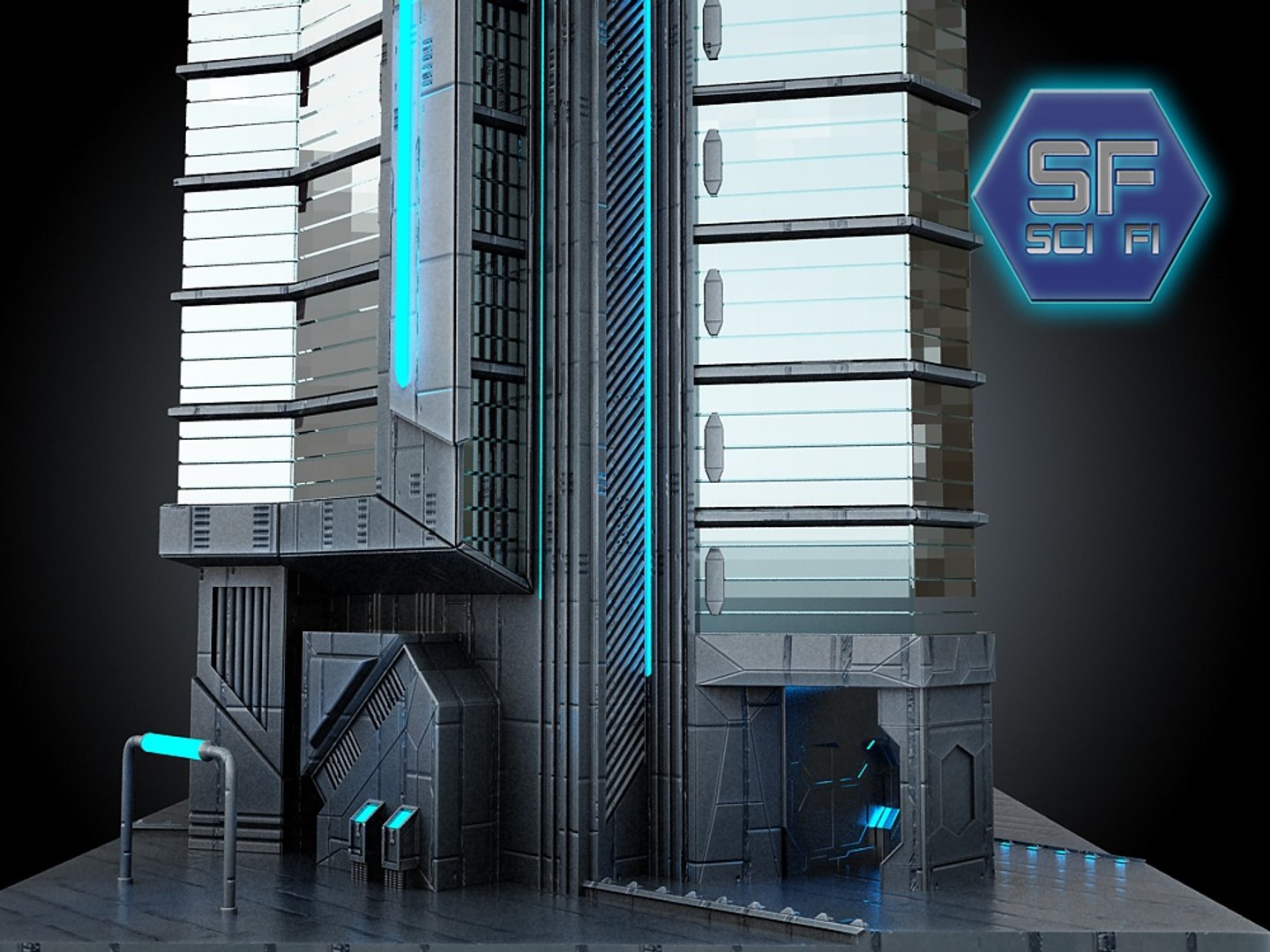 3d Sci Fi Futuristic Building Model