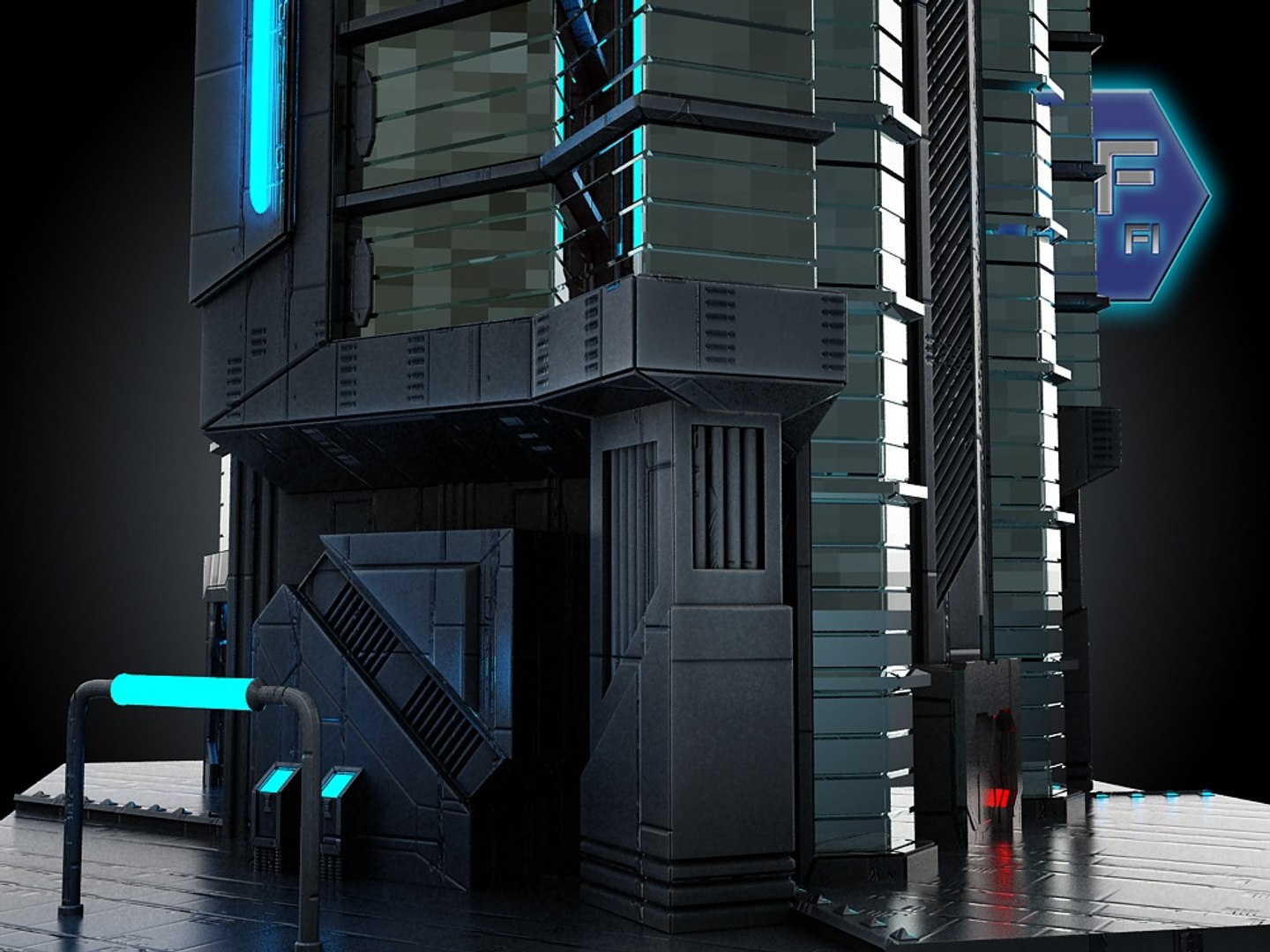 3d Sci Fi Futuristic Building Model