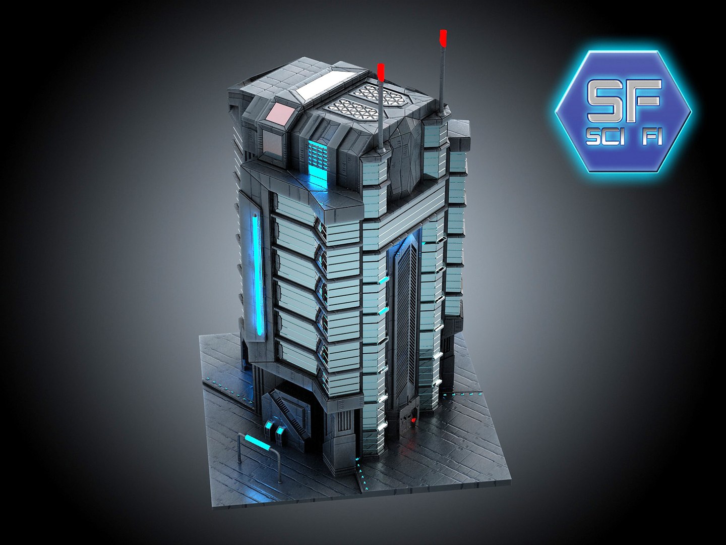 3d Sci Fi Futuristic Building Model