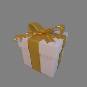 3D Giftbox golden ribbon model