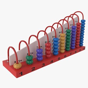 3D kid wooden abacus calculation model