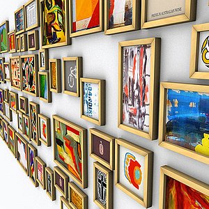 61 little art paintings 3d model