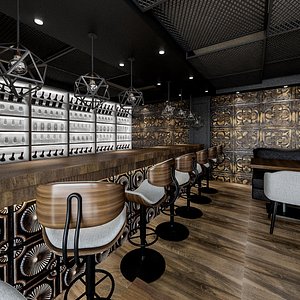 3D model industrial bar