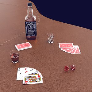 table whiskey casino 3d model
