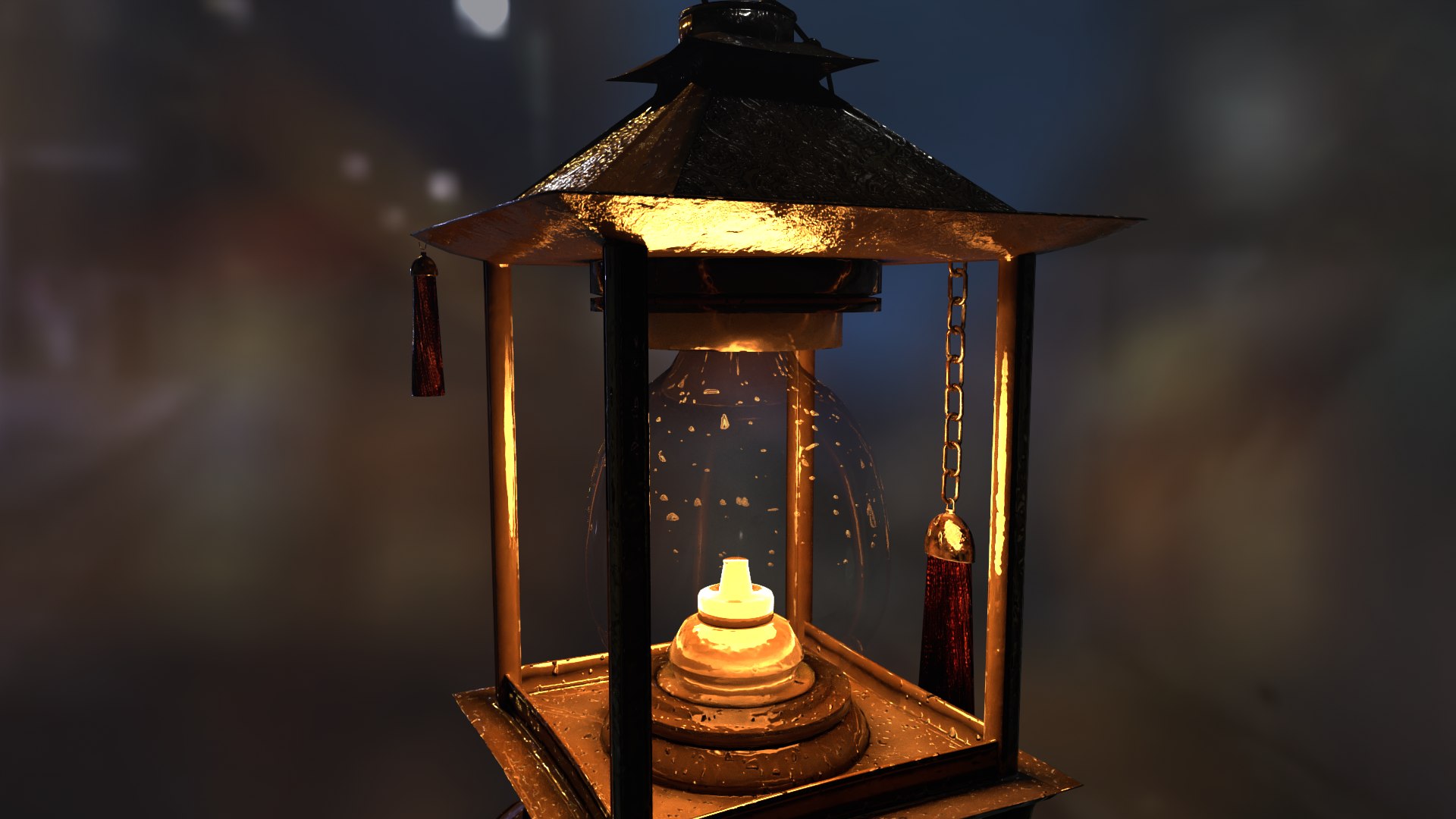 3D Old Stylized Asian Lantern - TurboSquid 2038819