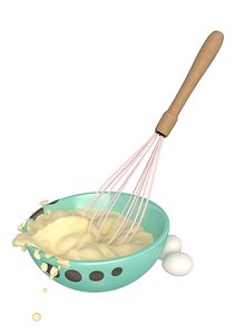 3d model of bowl whipped cream eggs