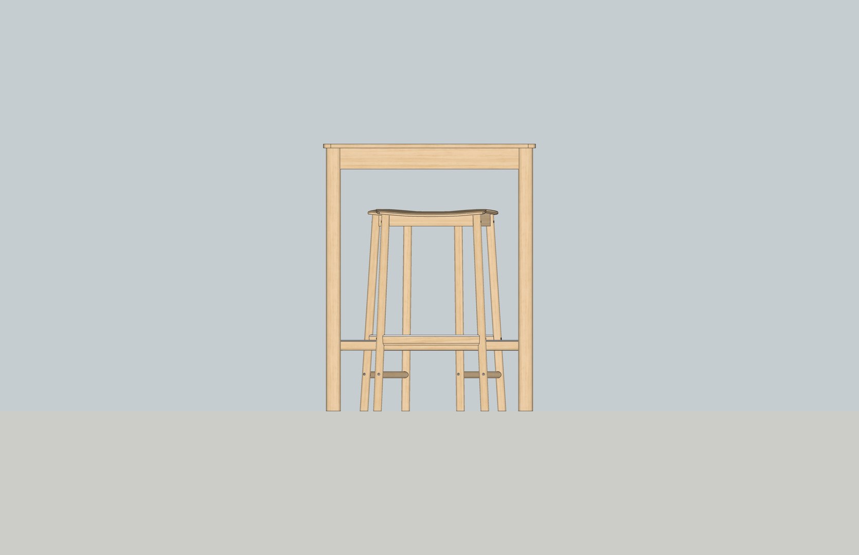 Barstool and Table IKEA RONINGE 3D - TurboSquid 2012009
