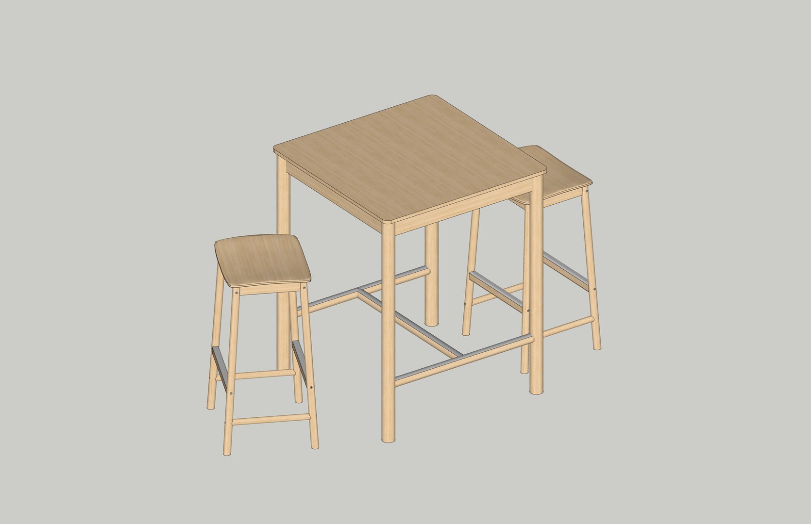 Barstool and Table IKEA RONINGE 3D - TurboSquid 2012009