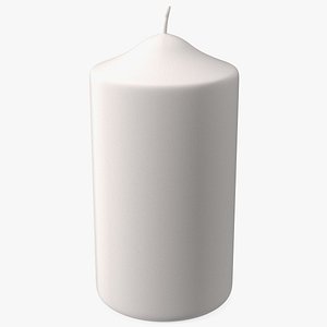 Dome Top Pillar Candle White