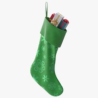 Christmas Stocking Green with Gifts v2