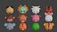 12 Chinese Zodiac Sign Heads