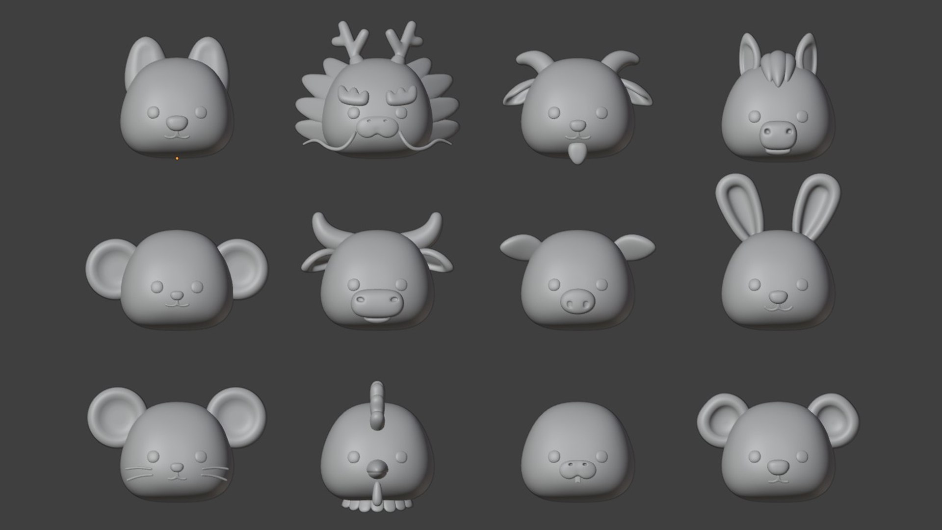 3D 12 Chinese Zodiac Sign Heads https://p.turbosquid.com/ts-thumb/vR/fAuGiT/9P/clay/jpg/1733137808/1920x1080/fit_q87/831aba2337b75c25809975819926eae83dfea48f/clay.jpg