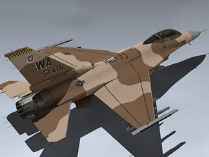 usaf f-16c desert 3d model