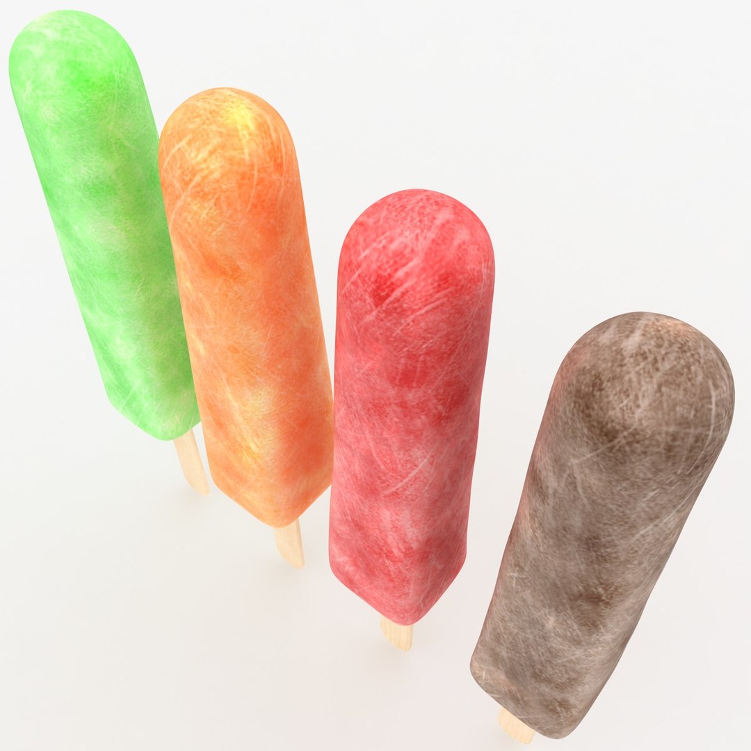 3d popsicle 4 colors model