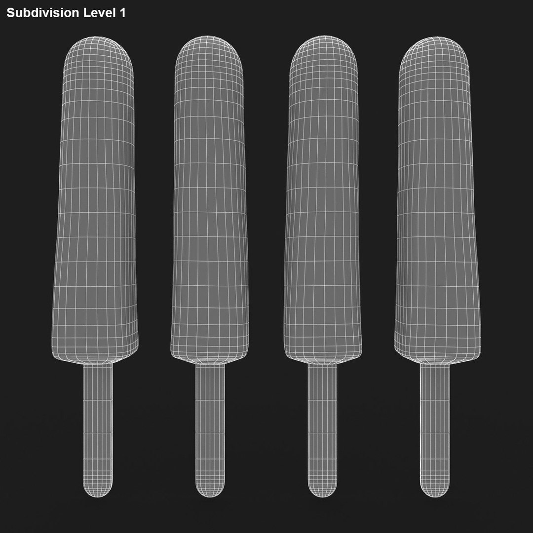 3d popsicle 4 colors model
