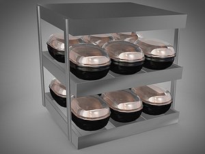 3d model roasted chicken warmer display