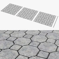 Concrete Paver Set with Border Gray