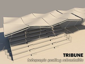 3d model tribune seating retractable