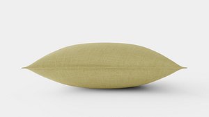 3D Cushion cover in washed linen Khaki green