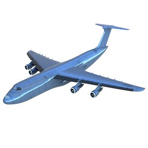 Lockheed C-5 military transportation aircraft 3D