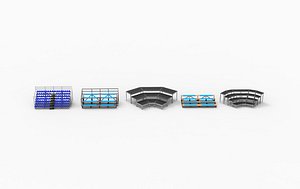 curved grandstand set 3D model 3D model