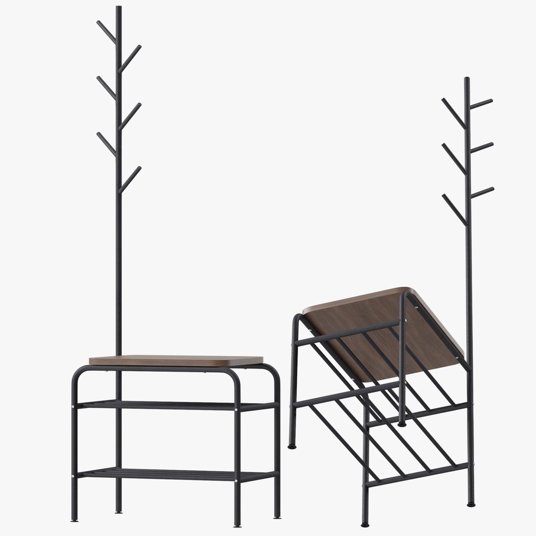 Industrial Style Coat Rack 3D Model - TurboSquid 2038681