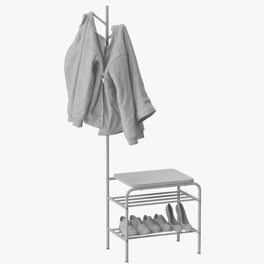 Industrial Style Coat Rack 3D Model - TurboSquid 2038681