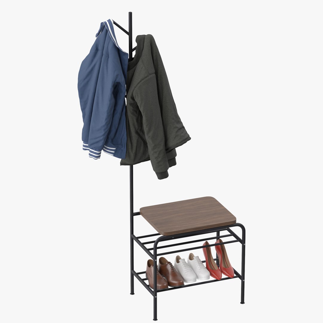 Industrial Style Coat Rack 3D Model - TurboSquid 2038681