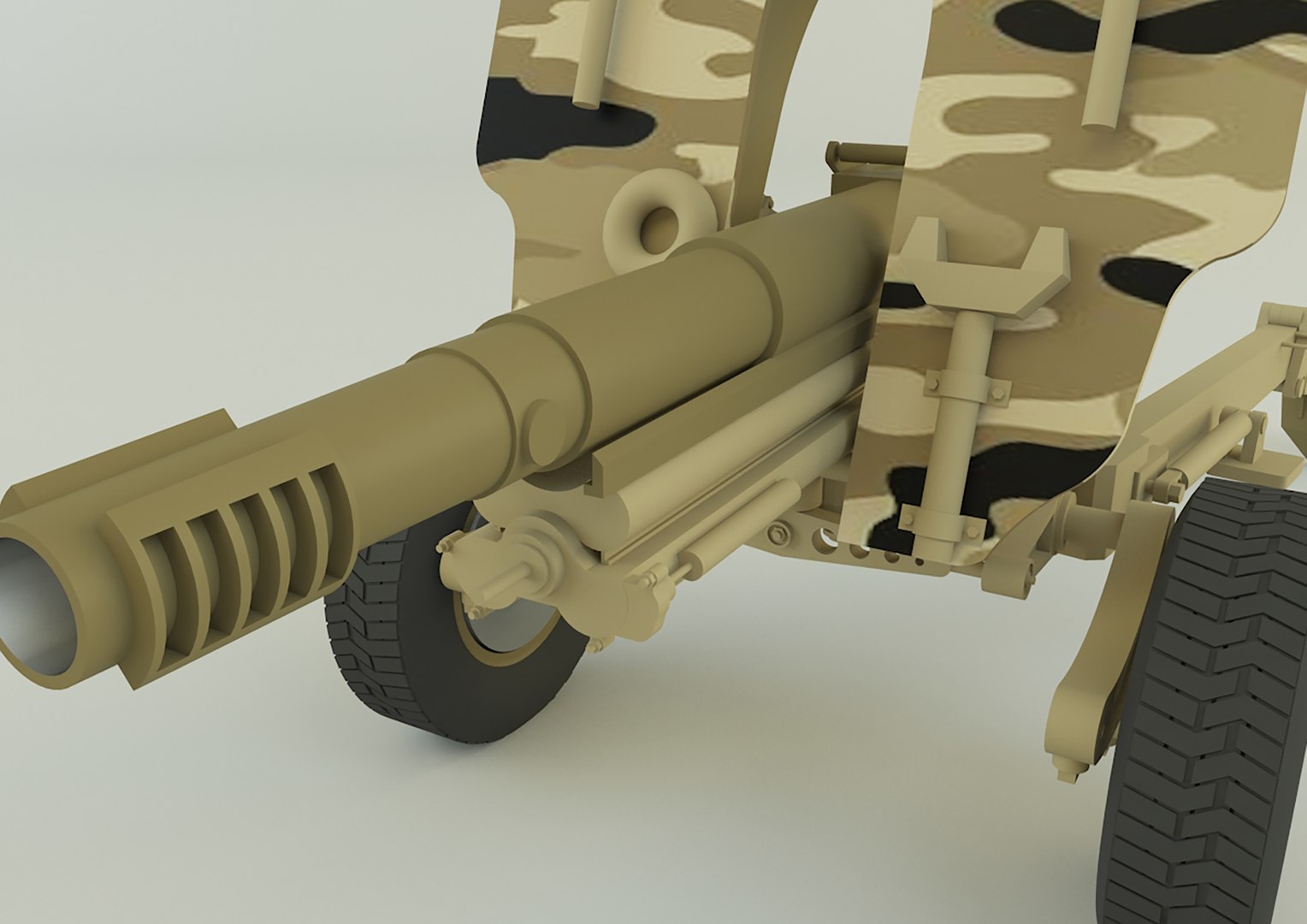 Howitzer 105mm Cannon Gun Model TurboSquid 2062851