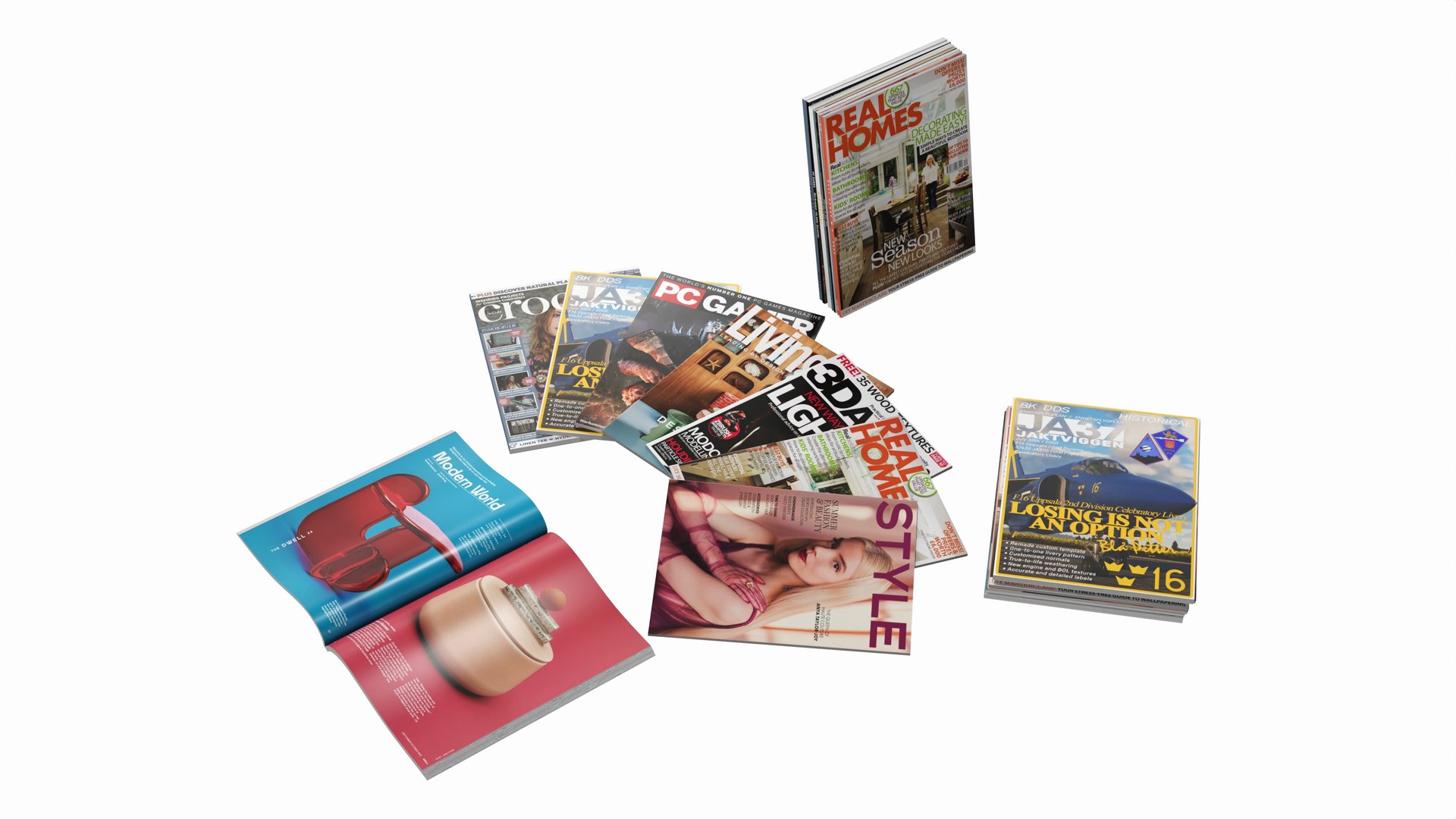 3D Magazine set in many positions for interior decoration model https://p.turbosquid.com/ts-thumb/vS/4Umk7B/58/z002/jpg/1723114712/1920x1080/fit_q87/7a82750a6f46566bce7ba8bf826aa982ded99e5b/z002.jpg