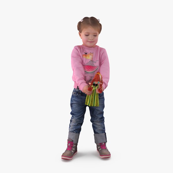 3d model of girl doll people human