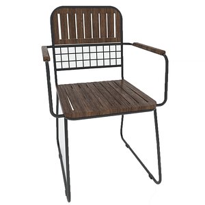 3D model Wood And Metal Chair