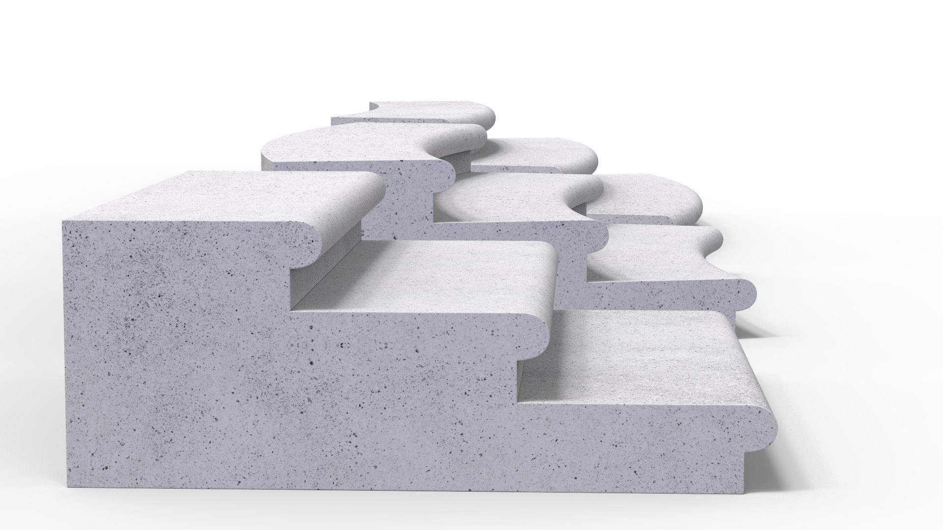 3D Model Concrete Stairs Rounded Corner - TurboSquid 2272991