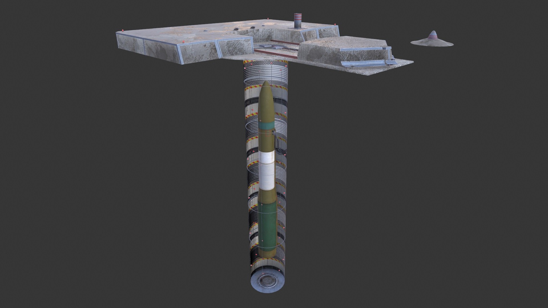 3D ICBM Minuteman 3 With Silo Model - TurboSquid 2077208