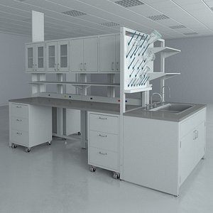 lab furniture typical set 3d max