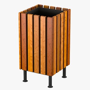 Urban Street Trashcan Square on Four Legs model