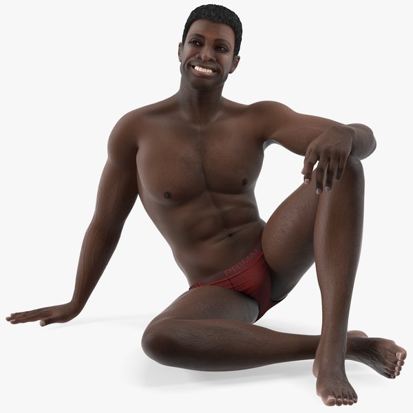 african american man sitting 3D model