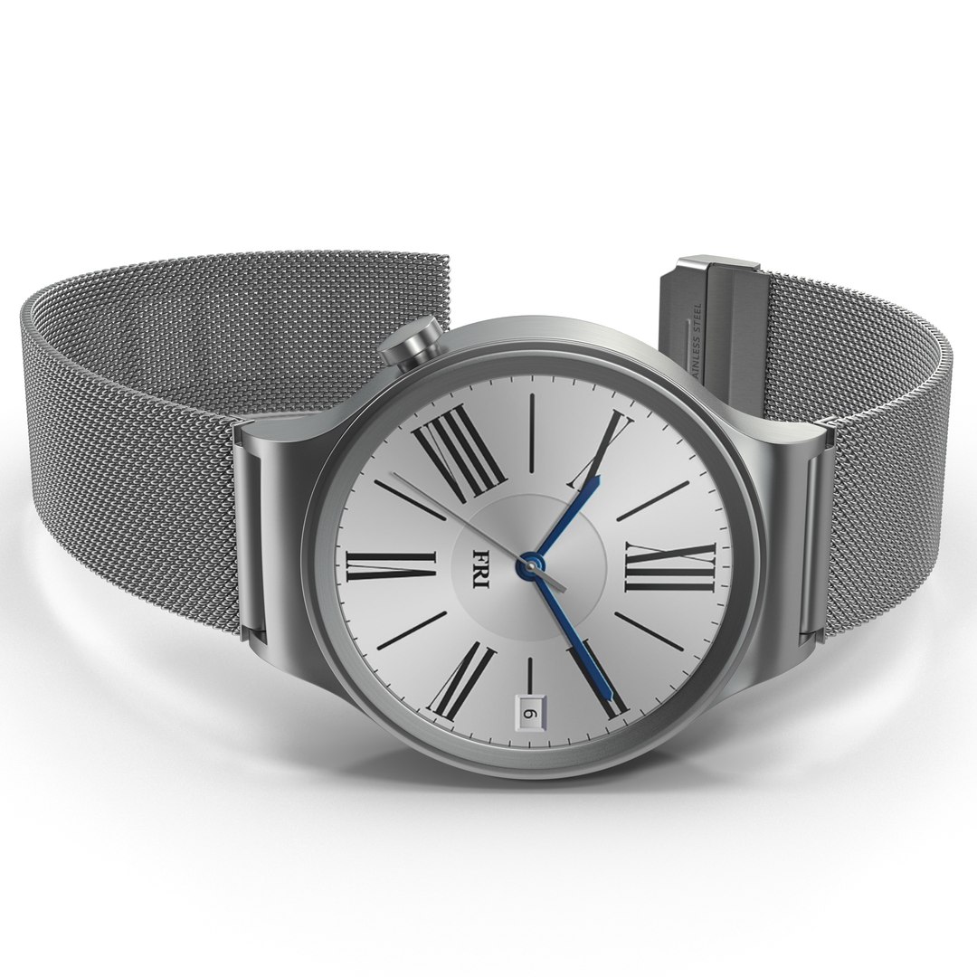 Huawei Watch 2 Metal Band 3D Model 3D model preview