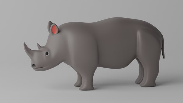 3D Cartoon Rhinoceros Rhino model