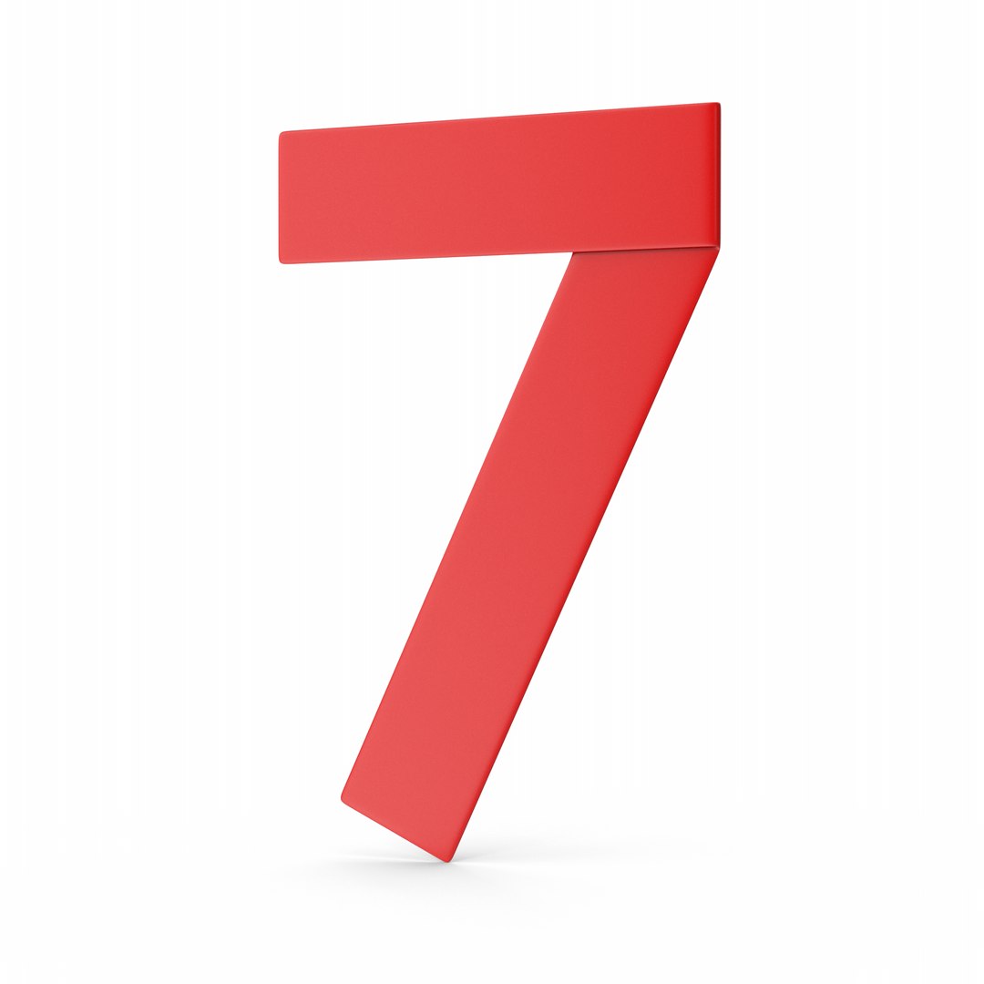 Red Ribbon Number 7 3D - TurboSquid 2166255