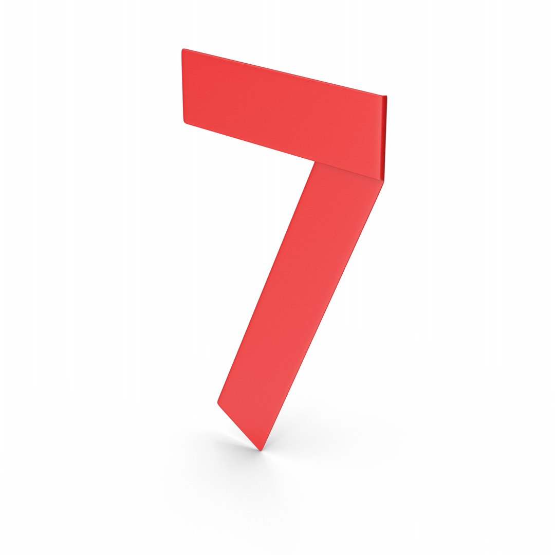 Red Ribbon Number 7 3D - TurboSquid 2166255