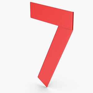 Red Ribbon Number 7 3D