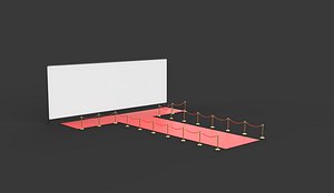 red carpet backdrop template 3D model