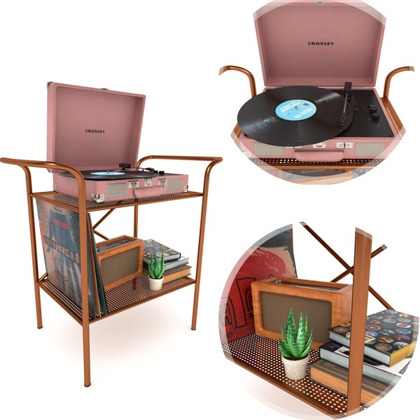 crosley vinyl stand records 3D model