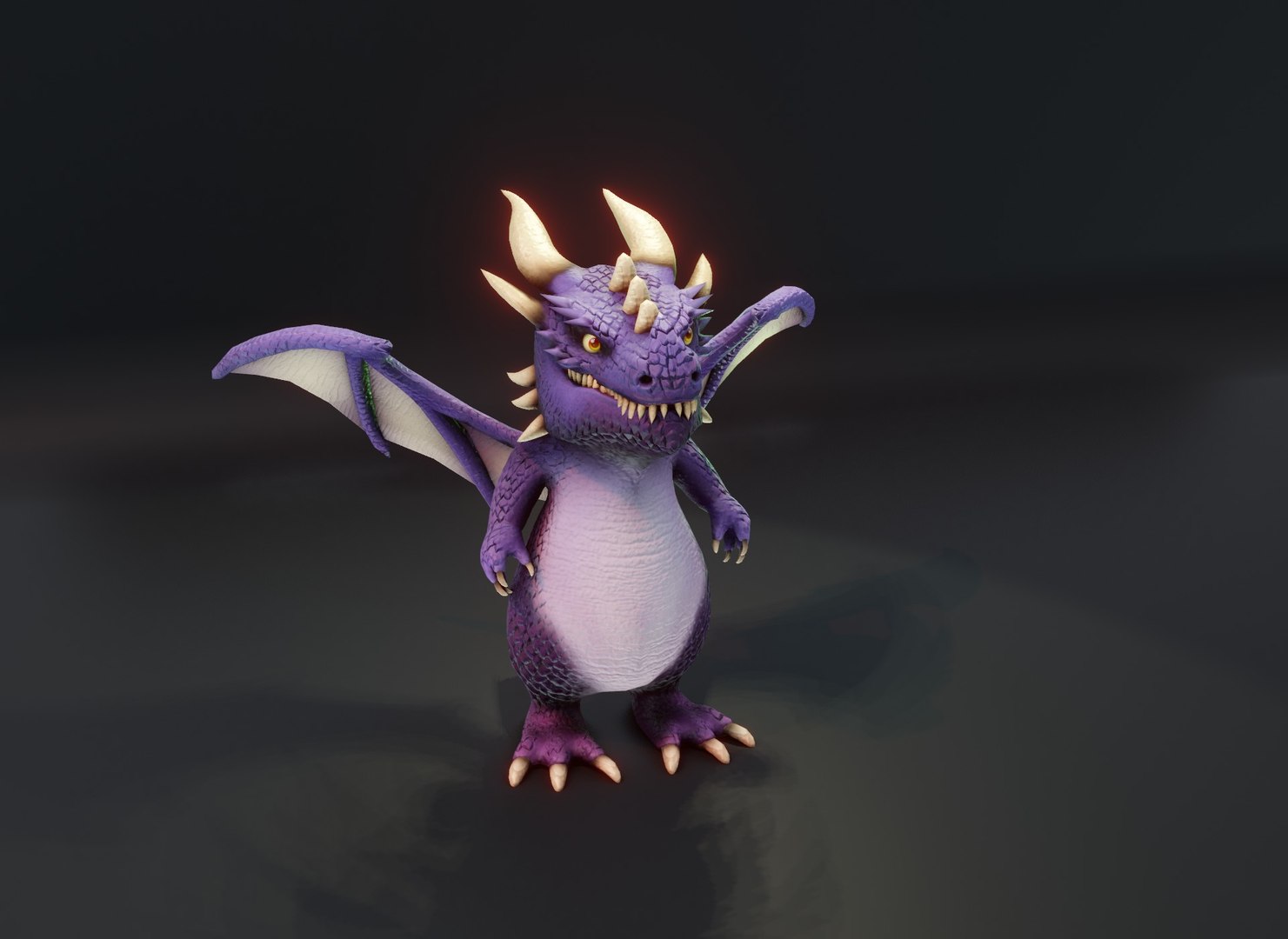 Cartoon Purple Dragon Rigged Low-poly 3D model 3D model - TurboSquid ...