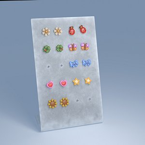 3D Earring display with earrings model