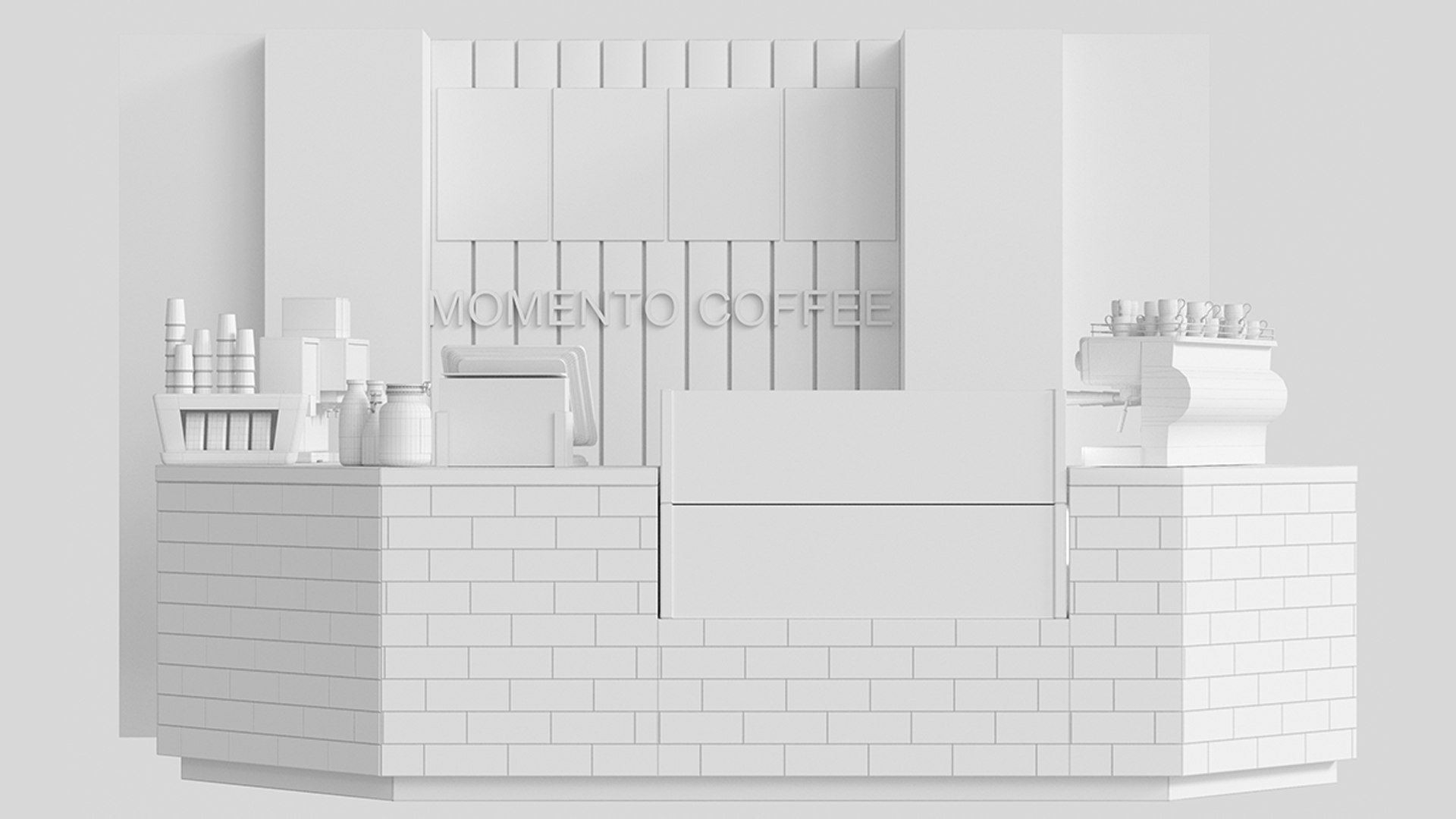 Coffee Point In Loft Style With Desserts And Coffee Machine 3D Model ...