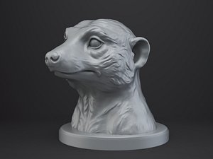 Meerkat Bust - Animal Figurine 3D model