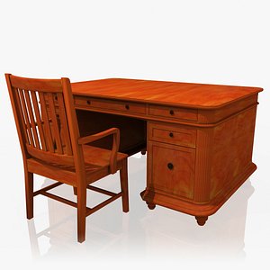 3d classic executive desk office chair model