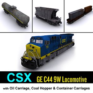 3d csx locomotive cargo carriage
